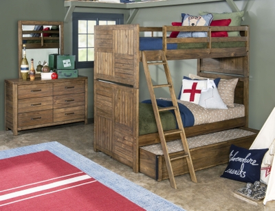Lake House Stone Youth Loft Bedroom Set with Full Lower Bed ...