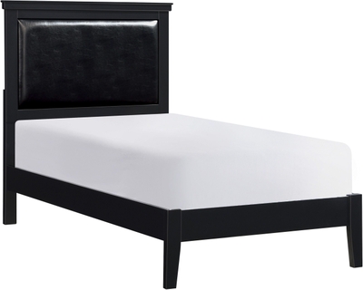 Homelegance Mayville Twin Sleigh Bed in Black 2147TBK-1