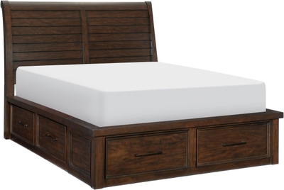 Clearance Lodge Sleigh 6 Drawer Queen Storage Bed – Quality Woods