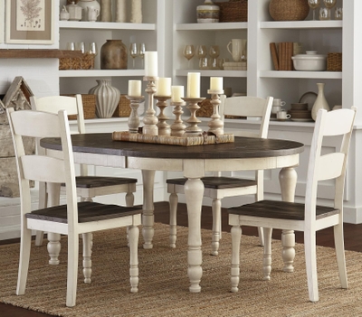 Summer House Oyster White Round Pedestal Dining Table by Liberty