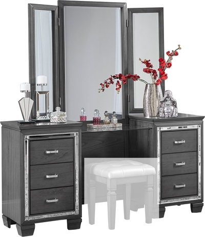 Felicity 9-drawer Vanity Desk with Lighted Mirror Glossy White – Barlow's  Furniture