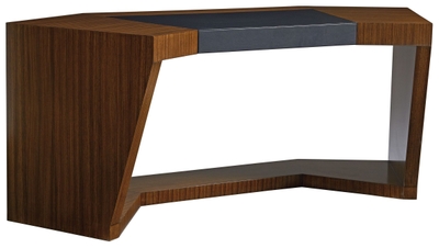 Worlds Away Petra Dark Burl Wood Waterfall Edge Desk