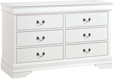 COASTER Furniture Louis Philippe 6-Drawer Dresser White 204693