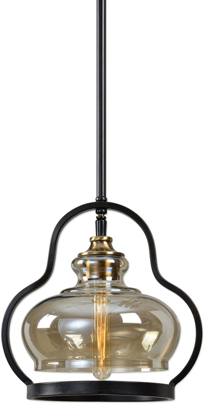 Odense Black Glass Pendant From Classic Home Coleman Furniture