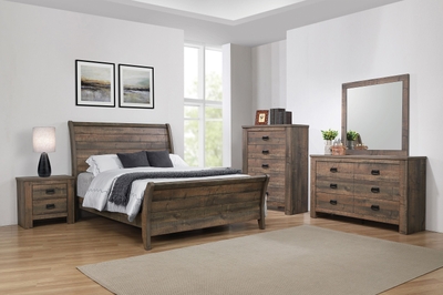 Bedroom Sets Louis Philippe 4601 7 pc Queen Sleigh Bedroom Set at R & R  Discount Furniture