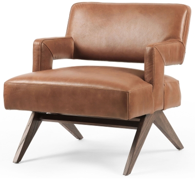 Halston Leather Ottoman, Heirloom Sienna – High Fashion Home