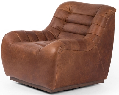 Halston Leather Ottoman, Heirloom Sienna – High Fashion Home