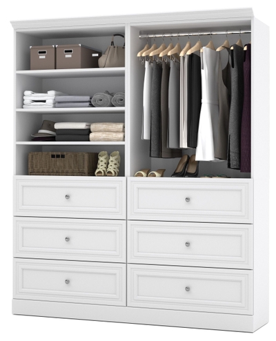 Bestar Versatile 36 Corner Engineered Wood Closet Organizer in Linen White Oak