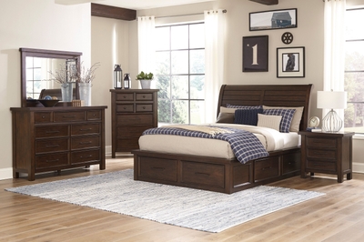 Northville Dark Cherry Platform Storage Bedroom Set from Furniture