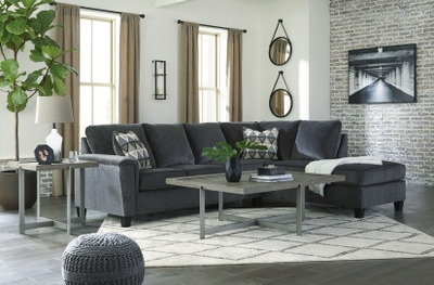 Ambrielle Gunmetal 2 Piece Sectional with RAF Loveseat From Ashley Furniture