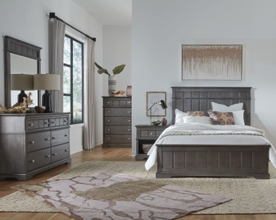 Willow Weathered Gray Upholstered Bedroom Set from Progressive Furniture