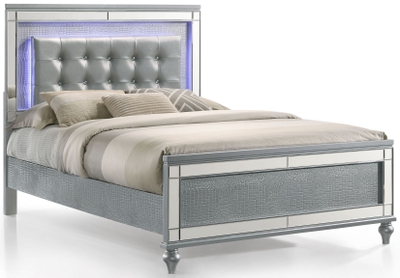 Fiona Upholstered Panel Bed Light Grey - Coaster Fine Furnit