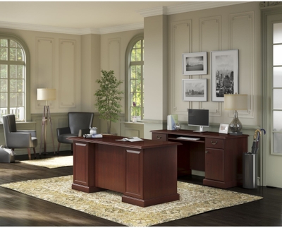 Abbott Contemporary Wood Laminate Office Desk Light Brown - Martin Furniture