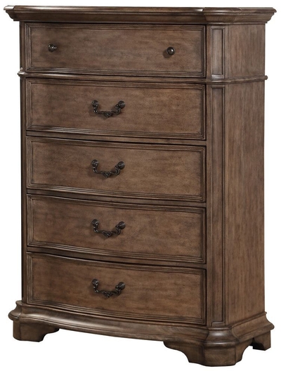 Steve Silver Milan Modern Bedroom Styling, Warm Brown Walnut Finish,  Sunburst Veneer Pattern Chest, 42 x 19 x 56