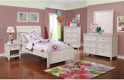 Furniture of America Ariston Rose Pink Tufted Twin Bed