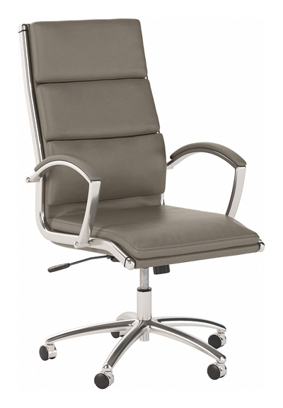 Cruz Upholstered Office Chair with Padded Seat Grey and Chrome