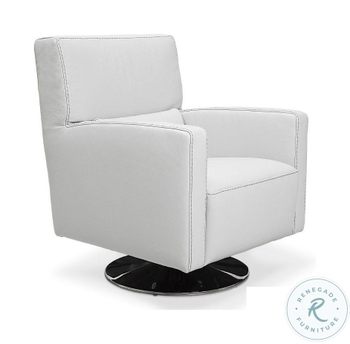 Helen Light Grey Leather Swivel Accent Chair From Bellini Modern Living Coleman Furniture