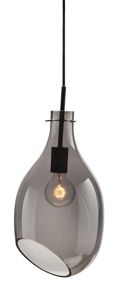 Odense Black Glass Pendant With Blub From Classic Home Coleman Furniture