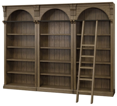 Tuscan 3-piece 94” Bookcase Wall and Ladder