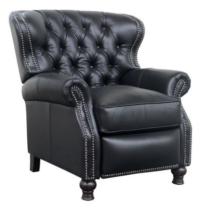 Four Hands Halston Chair with Ottoman, Heirloom Black