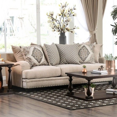 Sinatra Light Mocha Chenille Fabric Sofa - Made in USA - USA Warehouse  Furniture