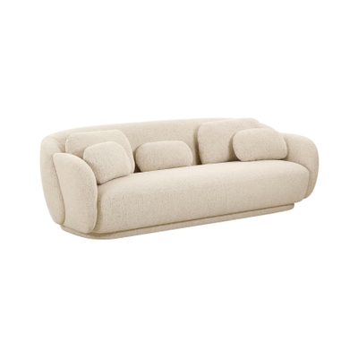 TOV Beige from Yara Pleated Sofa Velvet | Furniture Coleman