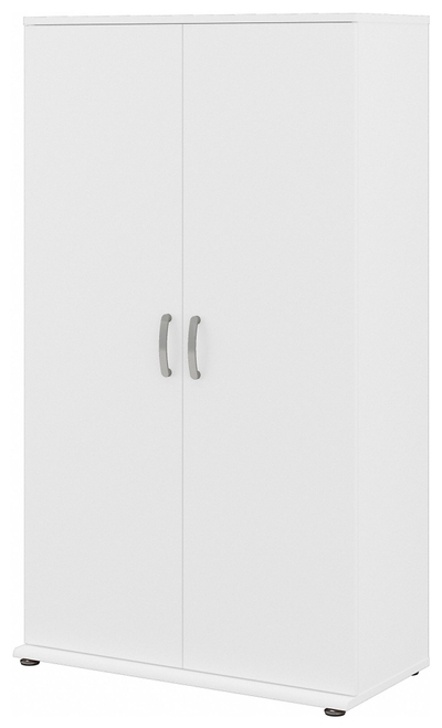 Bush® Business Furniture Universal Tall Storage Cabinet With Doors And  Shelves, White, Standard Delivery