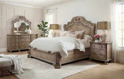 Caracole Brushed Tweed Upholstered Bed