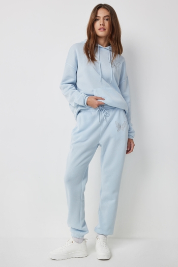 Ardene Kids Classic Sweatpants in Light Grey, Size, Polyester/Cotton, Fleece-Lined