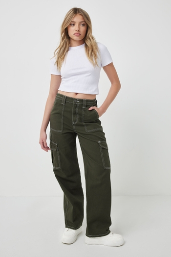 Women's High Waisted Cargo Pants Fashion New Summer Street Low Waist  Straight Multi-Pocket Work Pants Jeans, XL-2XL