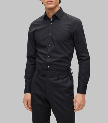 Camisa lisa pespuntes de hombre