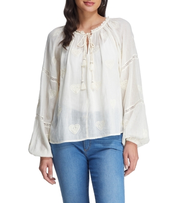 Blusa Blanca Bohemia Detalles Enresortados