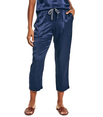 Pantalón Capri Algodón Cintura Elástica Azul Marino Mujer – Nautica