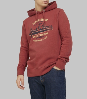 BOSS - Sudadera con capucha y cremallera de mezcla de algodón con apliques  de cinta de logos