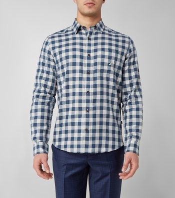 Camisa Hombre Tommy Hilfiger Regular Cuadros 100% algodón cuello Italiano  Manga larga