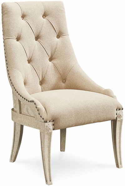 Arch Salvage Parchment Reeves Host, Bernhardt Marquesa Host Dining Chair