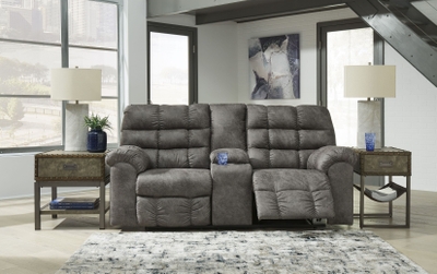 Acieona Slate Reclining Sofa With Drop
