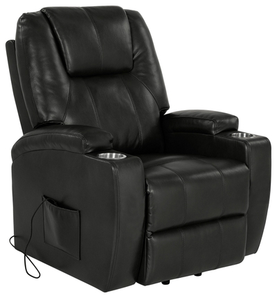 Jarita Black Reclining Chair From, Extra Large Black Leather Recliner