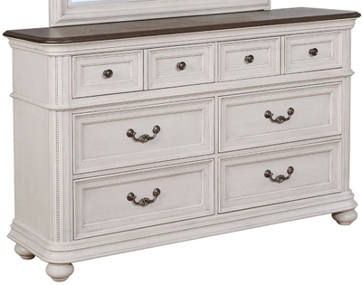 Heartland Antique White 6 Drawer, Oxford Baby Cottage Cove Collection 7 Drawer Dresser In Vintage White