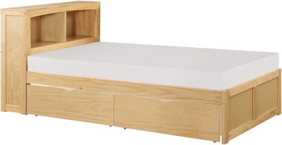 Bartly Natural Pine Twin Bookcase, Pine Twin Bed With Storage Drawers Singapore