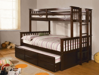 Extra Long Twin Over Queen Bunk Bed, Espresso Twin Over Bunk Bed With Trundle And Drawers