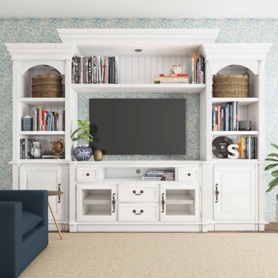Willow Distressed White Wall Unit from Progressive Furniture