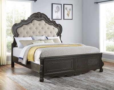 Rhapsody Brown Queen Panel Bed From, Rhapsody King Tufted Bed